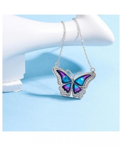 Butterfly Jewelry Butterfly Necklace for Women 925 Sterling Silver Abalone Shell/Moonstone/Opal/Black Dainty Butterfly Pendan...