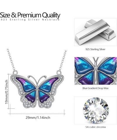 Butterfly Jewelry Butterfly Necklace for Women 925 Sterling Silver Abalone Shell/Moonstone/Opal/Black Dainty Butterfly Pendan...