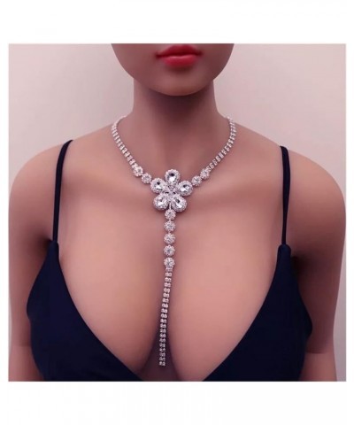 Sexy Backless Choker Stone Necklace for Women Lingerie Crystal Rhinestone Jewellery Jewelry Chain Festival Gift Girls (Main S...