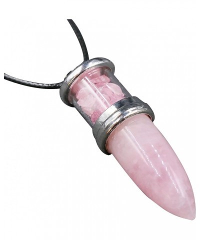 Healing Crystal Stone Necklace Adjustable Black Rope Natural Gemstone Pendant Necklaces Rose Quartz $6.59 Necklaces