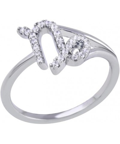 CLOSEOUT WAREHOUSE Clear Cubic Zirconia Aquarius Sign Ring 925 Sterling Silver Capricorn $9.89 Rings