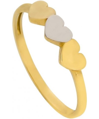 PORI 14K TWO-TONE 3 HEART RING for Women, Elegant Gift for Your Loved One, Gold Ring Jewelry to Express your Love, for Sister...