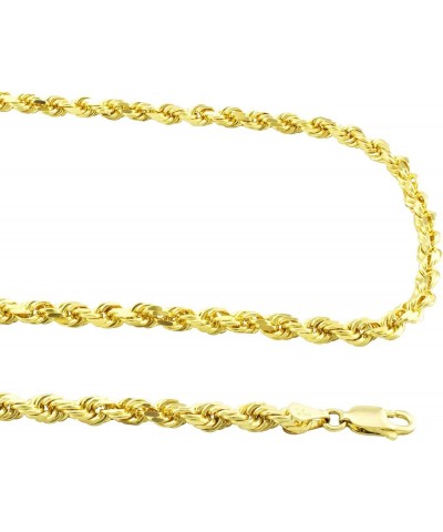 10k Yellow Gold 4mm Rope Chain Diamond Cut Pendant Necklace, Mens Womens Lobster Clasp 16" 18" 20" 22" 24" 26" 28" 30 22 $148...