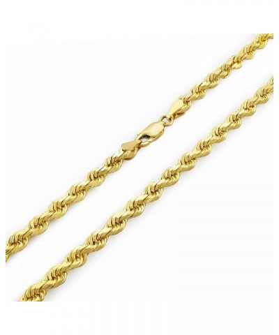 10k Yellow Gold 4mm Rope Chain Diamond Cut Pendant Necklace, Mens Womens Lobster Clasp 16" 18" 20" 22" 24" 26" 28" 30 22 $148...