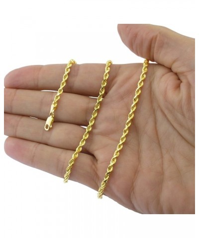 10k Yellow Gold 4mm Rope Chain Diamond Cut Pendant Necklace, Mens Womens Lobster Clasp 16" 18" 20" 22" 24" 26" 28" 30 22 $148...