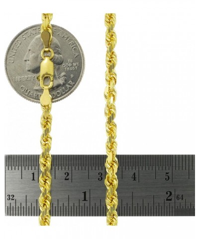 10k Yellow Gold 4mm Rope Chain Diamond Cut Pendant Necklace, Mens Womens Lobster Clasp 16" 18" 20" 22" 24" 26" 28" 30 22 $148...