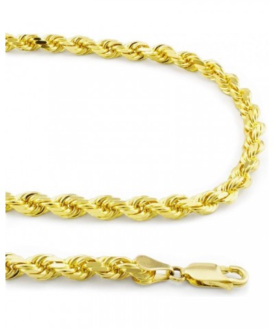 10k Yellow Gold 4mm Rope Chain Diamond Cut Pendant Necklace, Mens Womens Lobster Clasp 16" 18" 20" 22" 24" 26" 28" 30 22 $148...