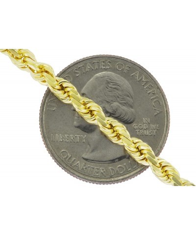 10k Yellow Gold 4mm Rope Chain Diamond Cut Pendant Necklace, Mens Womens Lobster Clasp 16" 18" 20" 22" 24" 26" 28" 30 22 $148...