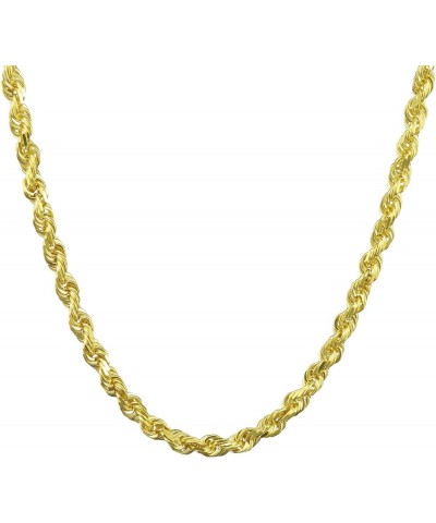 10k Yellow Gold 4mm Rope Chain Diamond Cut Pendant Necklace, Mens Womens Lobster Clasp 16" 18" 20" 22" 24" 26" 28" 30 22 $148...