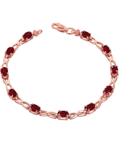 Elegant 14k Rose Gold Personalized Genuine Birthstone Infinity Bracelet 7.5 Inches Garnet $168.09 Bracelets