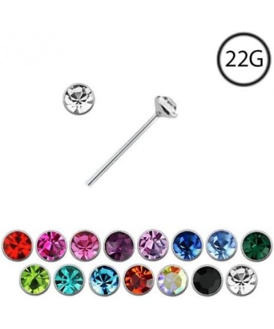 925 Sterling Silver Straight Nose Stud Ring Choose Your Color 2.5mm 22G Purple $7.79 Body Jewelry