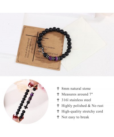 Christian Gifts for Men Women, Cross Bracelet Catholic Religious Gifts StyleB - Purple $10.25 Bracelets