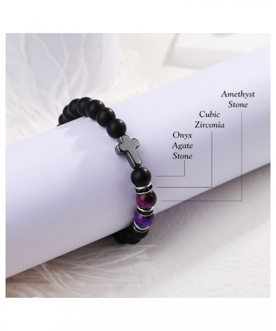 Christian Gifts for Men Women, Cross Bracelet Catholic Religious Gifts StyleB - Purple $10.25 Bracelets