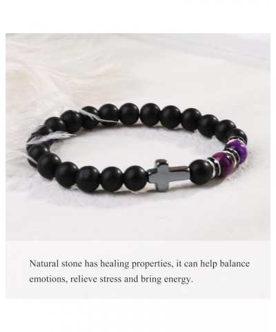 Christian Gifts for Men Women, Cross Bracelet Catholic Religious Gifts StyleB - Purple $10.25 Bracelets