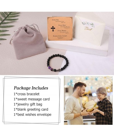 Christian Gifts for Men Women, Cross Bracelet Catholic Religious Gifts StyleB - Purple $10.25 Bracelets