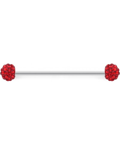 3-9PCS 16G 14G Industrial Barbell Cartilage Earring Body Piercing Jewelry For Women Men 1 1/2"(38mm) 6PCS - Gems Ball $7.83 B...