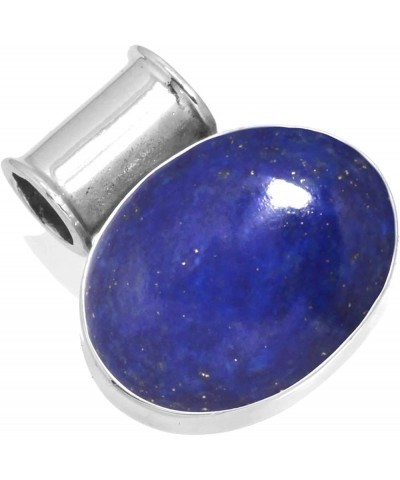 925 Sterling Silver Statement Pendant for Women 12x16 Oval Gemstone Handmade Jewelry for Gift (99558_P) Lapis $17.84 Pendants