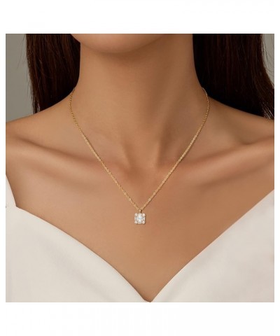 Diamond Necklaces for Women-Dainty 18K Gold Silver Plated Choker CZ Layered Pendant with Pearl Diamond Zircon Cross Trendy Mi...