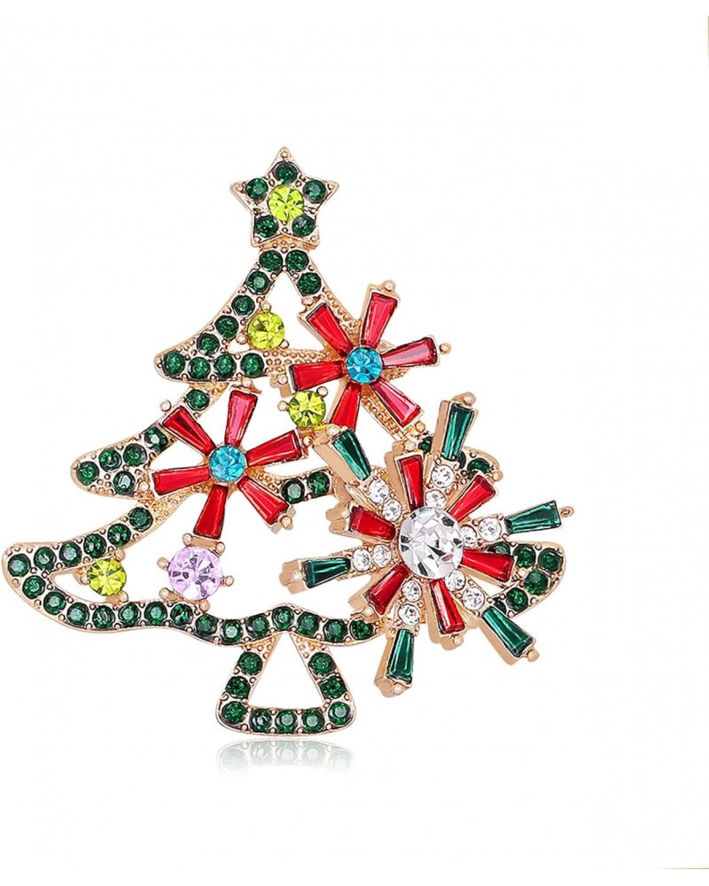 Christmas Brooches for Women Multicolor Rhinestone Crystal Enamel Christmas Tree Pins Christmas Jewelry Gift for Girls $6.15 ...