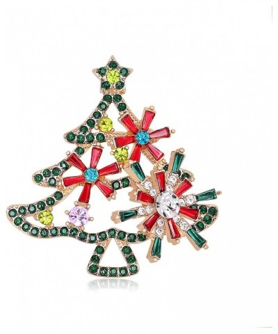 Christmas Brooches for Women Multicolor Rhinestone Crystal Enamel Christmas Tree Pins Christmas Jewelry Gift for Girls $6.15 ...