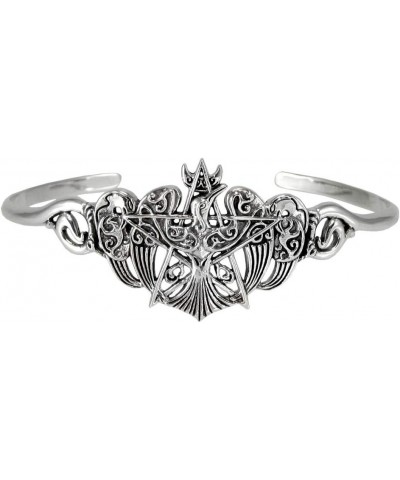 Sterling Silver Crescent Raven Pentacle Pentagram Bracelet $43.75 Bracelets