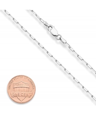 Solid 925 Sterling Silver Italian 2mm Paperclip Link Chain Necklace for Women, Made in Italy Length 26 Inches $10.15 Necklaces