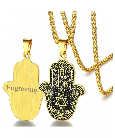 Stainless Steel Egyptian Eye Fatima Hamsa Hand Pendant Necklace Star of David Success and Protection Lucky Jewelry Hamsa Hand...