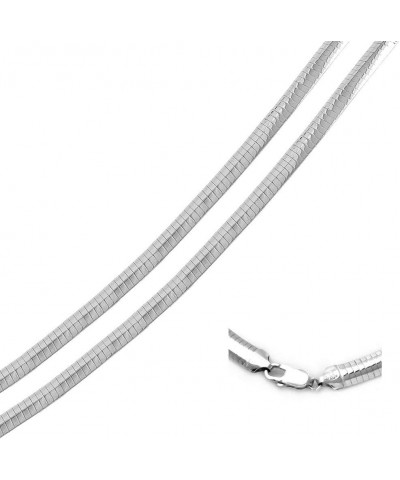 2mm, 3mm, 4mm, 6mm, 8mm Sterling Silver Domed Omega Chain Necklace, Made in Italy 4.0mm-18 $45.00 Necklaces