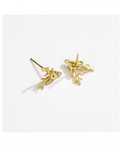 18K Gold Plated Sterling Silver Deer Stud Earrings Christmas Jewelry for Women Gold $7.69 Earrings