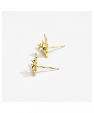 18K Gold Plated Sterling Silver Deer Stud Earrings Christmas Jewelry for Women Gold $7.69 Earrings