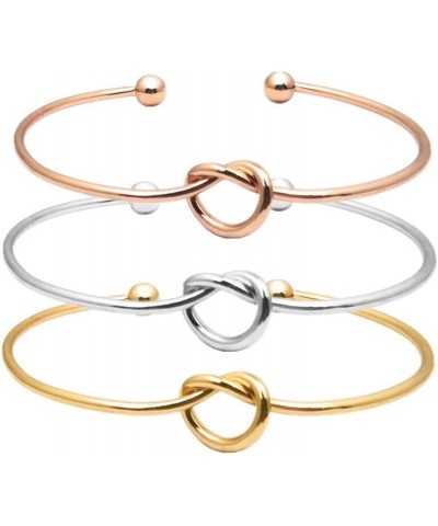 Tricolor 3pcs Forever Love 14K Gold Plated Knot Infinity Bracelets for Women Girls… $6.62 Bracelets