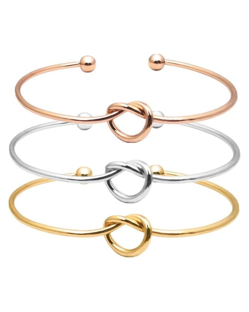 Tricolor 3pcs Forever Love 14K Gold Plated Knot Infinity Bracelets for Women Girls… $6.62 Bracelets