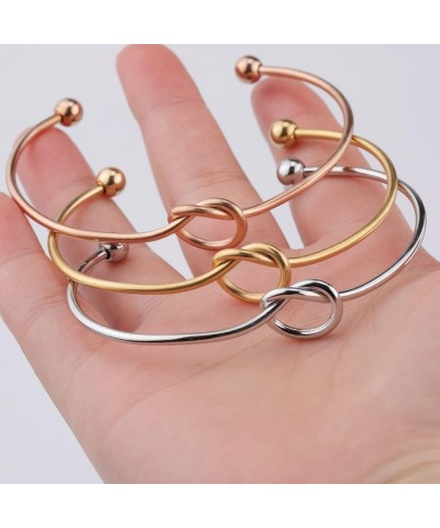 Tricolor 3pcs Forever Love 14K Gold Plated Knot Infinity Bracelets for Women Girls… $6.62 Bracelets