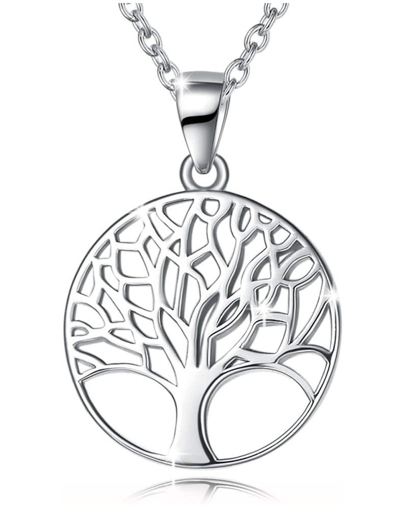 Sterling Silver Necklace for Women Family Tree of Life Pendant Necklace Dainty Jewelry Anniversary Birthday Gifts for Women G...