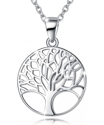 Sterling Silver Necklace for Women Family Tree of Life Pendant Necklace Dainty Jewelry Anniversary Birthday Gifts for Women G...