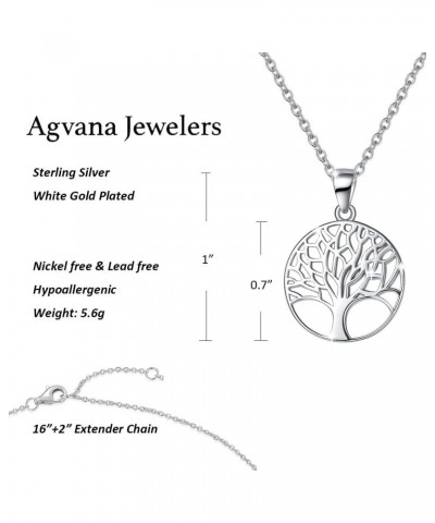 Sterling Silver Necklace for Women Family Tree of Life Pendant Necklace Dainty Jewelry Anniversary Birthday Gifts for Women G...