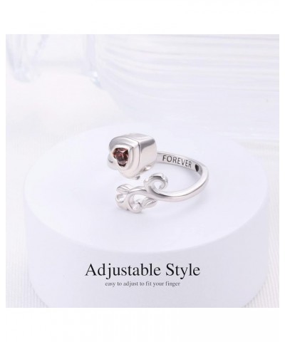 Sterling Silver S925 Thumb Band Ring Jewelry Gifts for Women Trendy Fashion Brown Heart $7.79 Rings