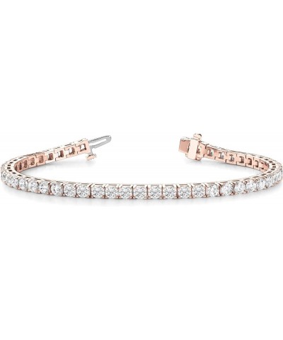 5 to 20 Carat LAB GROWN Classic Diamond Tennis Bracelet 4 Prong Ultra Premium Collection E-F SI1-SI2 Rose Gold 20.0 carats $5...