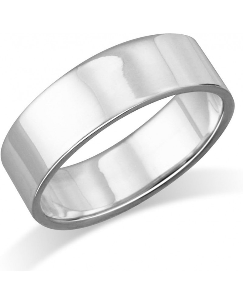 MIMI 6MM Sterling Silver Plain Flat Wedding Band Ring Size 5, 6, 7, 8, 9, 10, 11, 12 $9.56 Bracelets