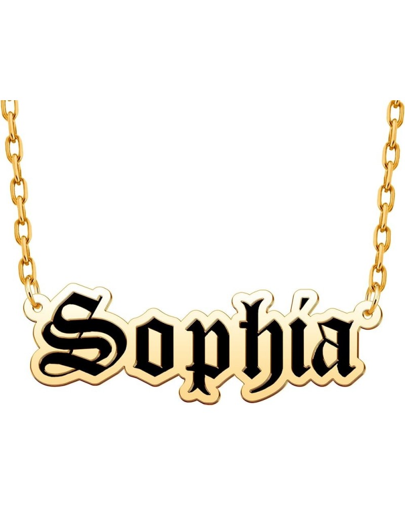 Sterling Silver Personalized Nameplate Custom Old English Name Necklace Crown Name $9.87 Necklaces