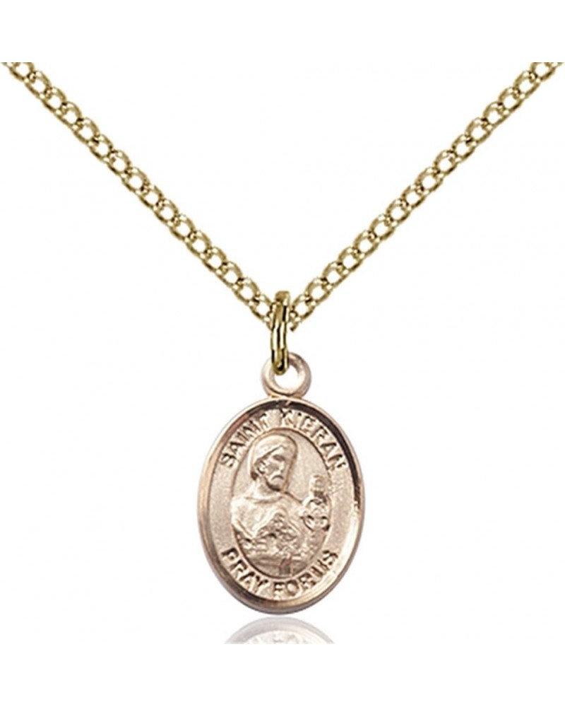 14KT Gold Filled Catholic Patron Saint Petite Charm Medal, 1/2 Inch Saint Kieran $42.50 Pendants