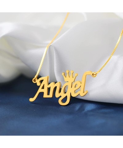 925 Sterling Silver Custom Name Necklace 18K Gold Plated Personalized Nameplate Engraved Pendant Birthday Jewelry Gifts for W...