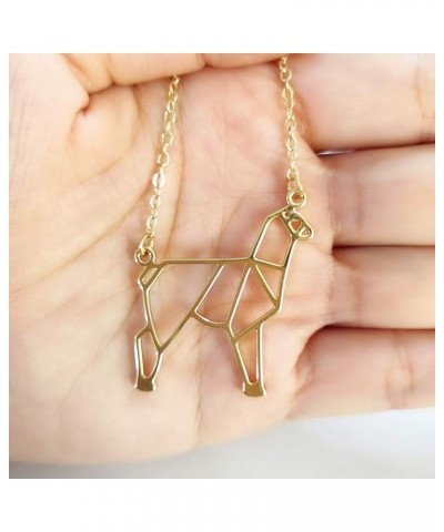 Fashion Geometric Sheep Necklace Cut Out Hollow Alpaca Pendant Animal Jewelry gold $10.94 Necklaces