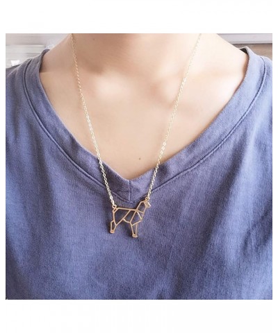 Fashion Geometric Sheep Necklace Cut Out Hollow Alpaca Pendant Animal Jewelry gold $10.94 Necklaces