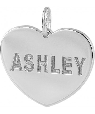 Solid 14K Gold Dainty Heart Disc Charm Pendant Personalized Necklace Laser Deep Engraved Any Name GC22 0.0 Inches White Gold ...