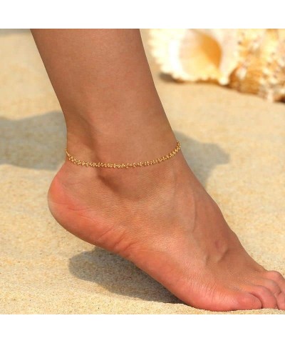 Anklet for Women Gold Chain 14K Gold Plated Dainty Boho Beach Summer Simple Foot Jewelry Ankle Bracelet for Girls Ball A $8.1...