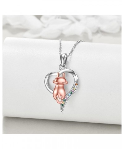 Cat Necklace 925 Sterling Silver Cat Lovers Jewelry Gifts for Women Girls 18 Cat necklace $15.58 Necklaces