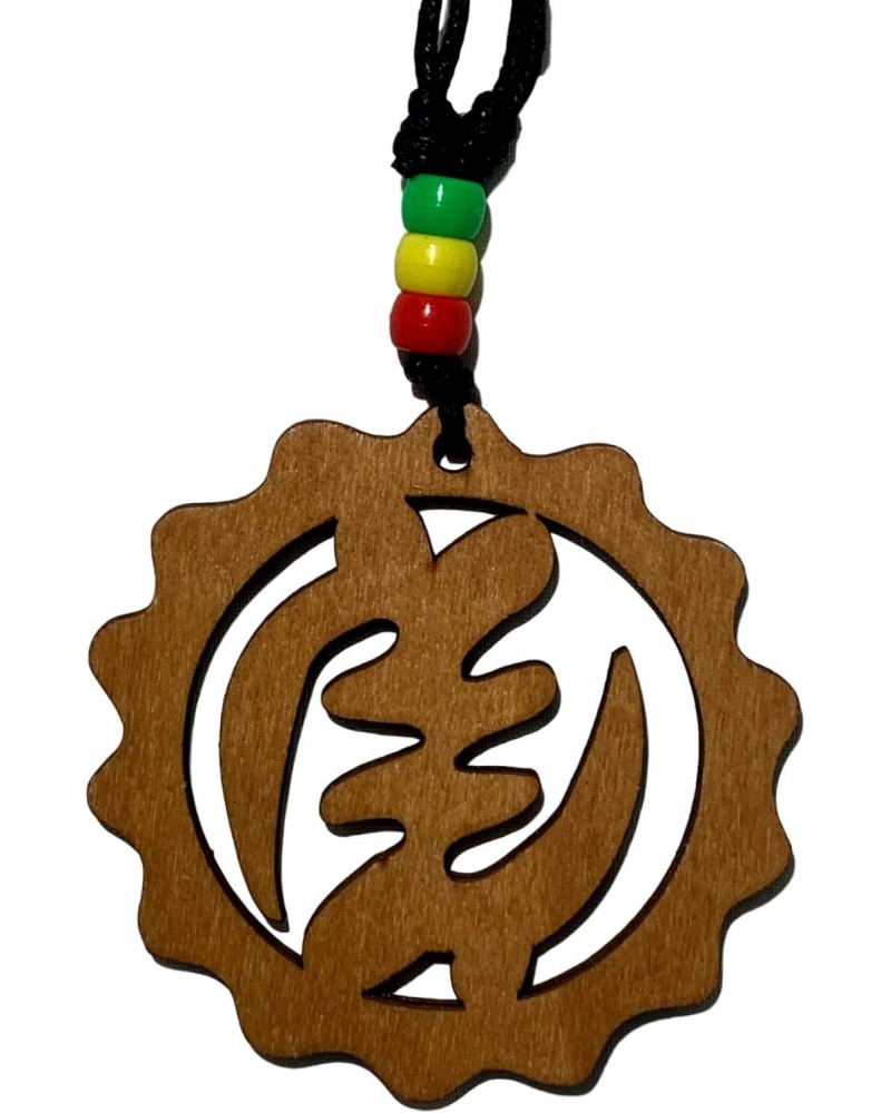 Brown Gye Nyame Wood Necklace, Adkinra Africa Pendant Necklace, God Necklace, Ghanian Symbol Jewelry $8.54 Necklaces