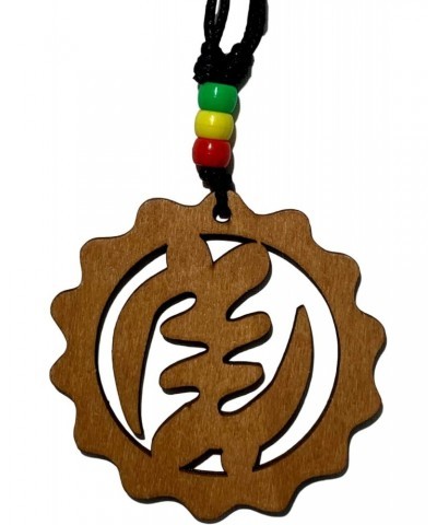 Brown Gye Nyame Wood Necklace, Adkinra Africa Pendant Necklace, God Necklace, Ghanian Symbol Jewelry $8.54 Necklaces