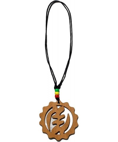 Brown Gye Nyame Wood Necklace, Adkinra Africa Pendant Necklace, God Necklace, Ghanian Symbol Jewelry $8.54 Necklaces